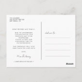 延期結婚の発表 ポストカード (裏面)