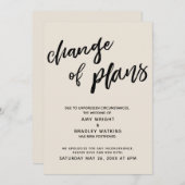 延期結婚の「プランの変更」クリームカード 招待状 (正面/裏面)