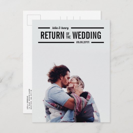 延期結婚写真結婚の返却 案内ポストカード (正面/裏面)