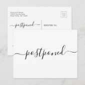 延期結婚式のお知らせポストカード（モダン） 案内ポストカード (正面/裏面)