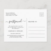 延期結婚式のお知らせポストカード（モダン） 案内ポストカード (裏面)