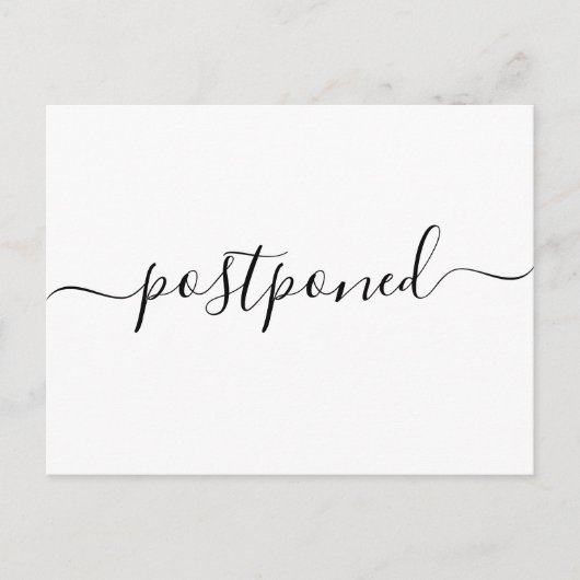 延期結婚式のお知らせポストカード（モダン） 案内ポストカード (正面)