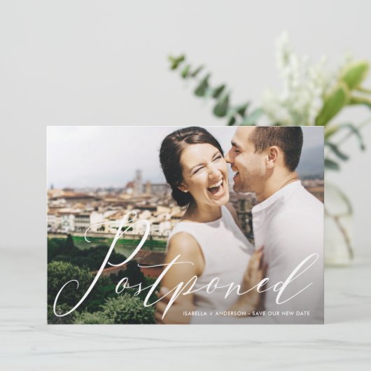 延期結婚式 タイポグラフィ フォト セーブザデート (スタンド正面)