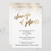 延期結婚式「予定変更」カード 招待状 (正面/裏面)