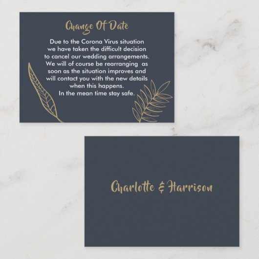 延期結婚日程變更通知 エンクロージャーカード (正面/裏面)