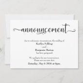 延期結婚案内 カリグラフィー 招待状 (正面)