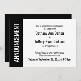 延期結婚発表のカード 招待状