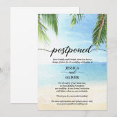 延期結婚発表カード ビーチテーマ 案内状 (正面/裏面)