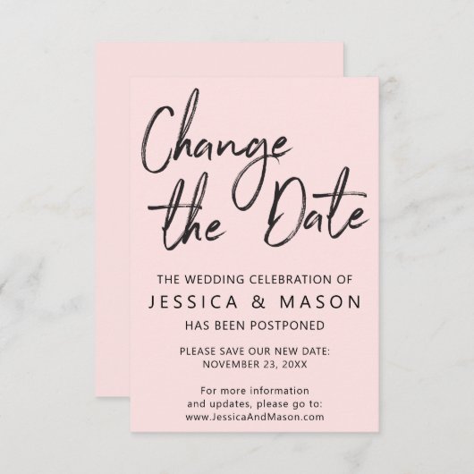 延期結婚発表カード 招待状 (正面/裏面)