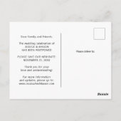 延期結婚発表変更ポストカード ポストカード (裏面)