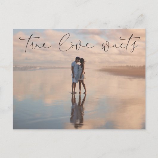 延期結婚発表変更ポストカード ポストカード (正面)