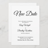延期結婚発表 エレガントな新日程 招待状 (正面/裏面)