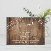 延期結婚発表 ラスティックウッド ライト 招待状 (スタンド正面)