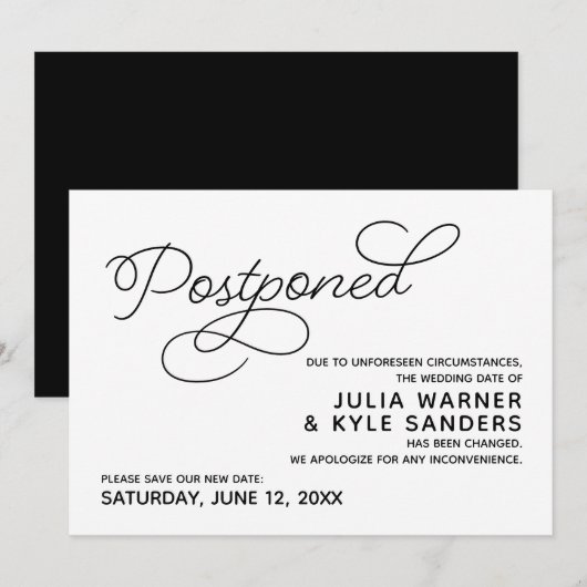 延期結婚発表 招待状 (正面/裏面)