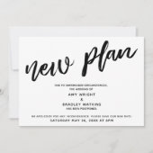 延期結婚発表 "新しい計画" 招待状 (正面)