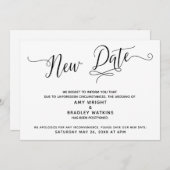 延期結婚発表 新日付のお知らせ 招待状 (正面/裏面)