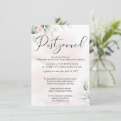 延期結婚 水彩ソフトペッシュピンク 招待状 (スタンド正面)