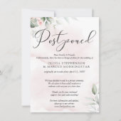 延期結婚 水彩ソフトペンク 招待状 (正面)