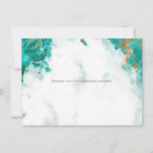 延期結婚 水彩ターコイズのジオード 招待状 (裏面)