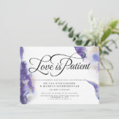 延期結婚 水彩パープルアゲート 招待状 (スタンド正面)