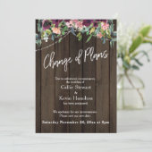 延期結婚 計画変更 フラワー ウッド カード (スタンド正面)