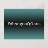 延期計画の結婚ティール(緑がかった色)グラデーション ポストカード (正面)