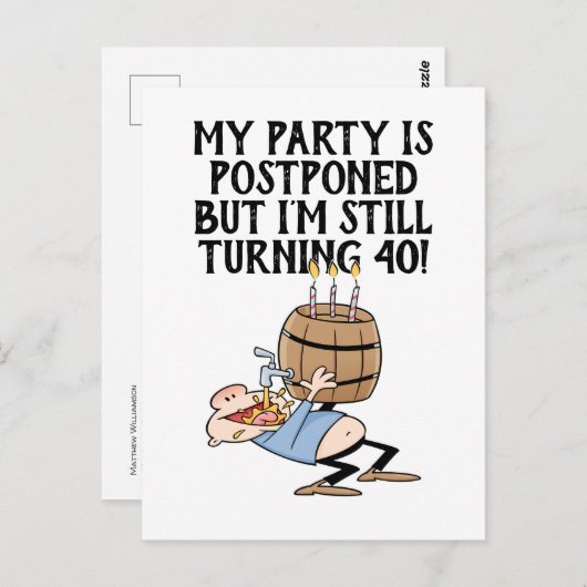 延期誕生日パーティー中止のお詫び漫画 ポストカード (正面/裏面)