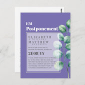 延期 ユーカリ グリーン 計画変更 ポストカード (正面/裏面)