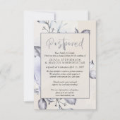 延期 - ラスティック ライラックとアラバスター ピオニー フローラル 招待状 (正面)