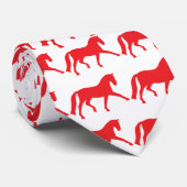 延長早足の馬場馬術の馬(赤い) ネクタイ (ロール)