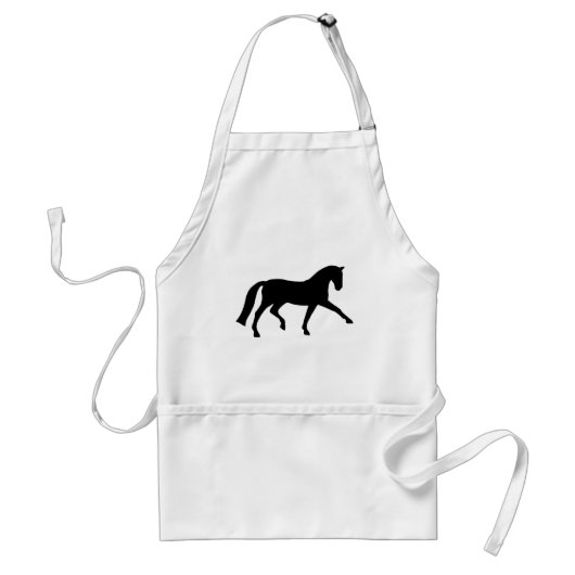 延長早足の馬場馬術の馬(黒) スタンダードエプロン (正面)