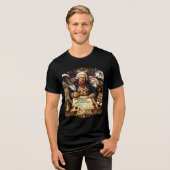 建国の父が250年前に署名 トライブレンドTシャツ (正面全面)