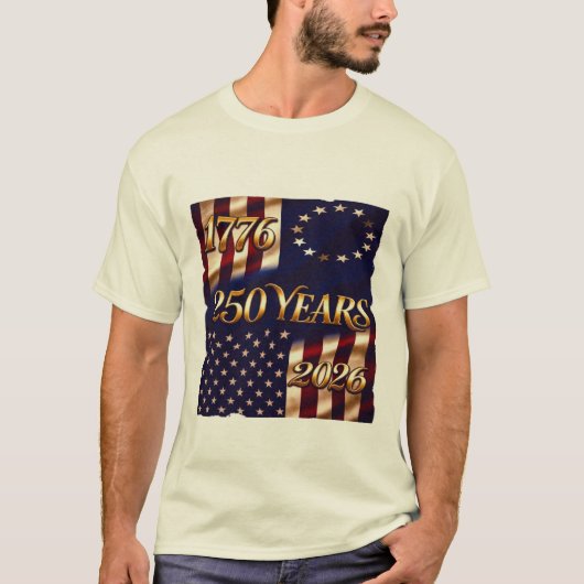 建国250年旗お祝い Tシャツ (正面)