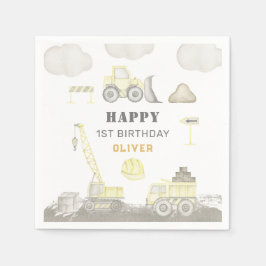 建物おもしろい建築キッズ1st誕生日パーティー スタンダードカクテルナプキン