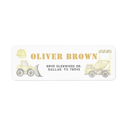 建物おもしろい建築ダンプ車 ラベル (正面)