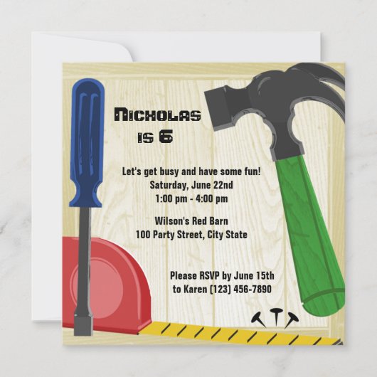 建物おもしろい誕生日 招待状 (正面)