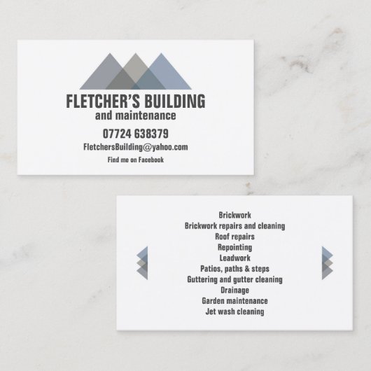 建物および維持の家の屋根アイコントレンディー 名刺 (正面/裏面)