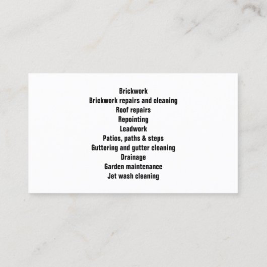 建物および維持用具アイコン白くはっきりしたな文字 名刺 (裏面)