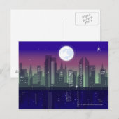 建物が夜に点灯した ポストカード (正面/裏面)