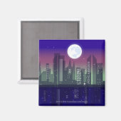 建物が夜に点灯した マグネット (正面/裏面)