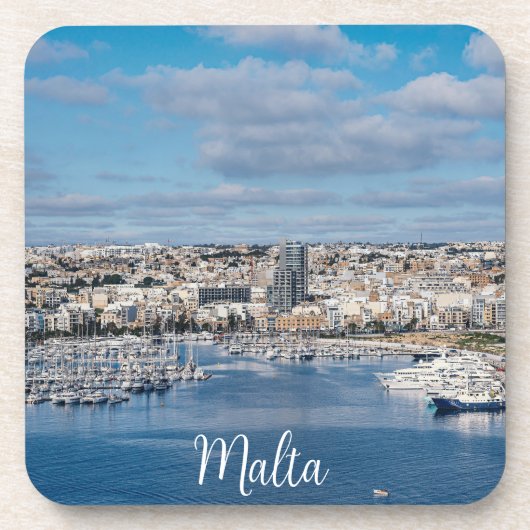 建物と船モダン付きスリマ港 コースター (正面)