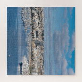 建物と船モダン付きスリマ港 ジグソーパズル (横)