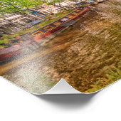 建物と運河アムステルダム，オランダ フォトプリント            (角)