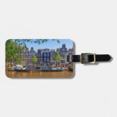 建物と運河アムステルダム,オランダ ラゲッジタグ (正面横)