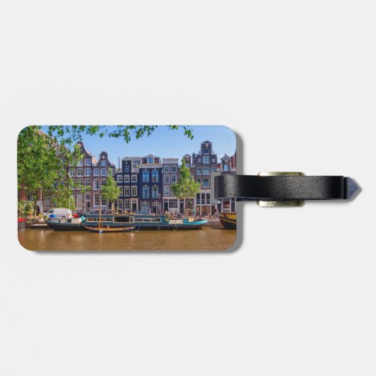 建物と運河アムステルダム,オランダ ラゲッジタグ (裏面横)