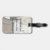 建物に飛ぶ飛行機 ラゲッジタグ (裏面横)