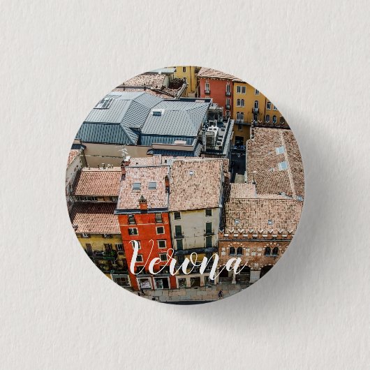 建物のカラフル面の上から表示 缶バッジ (正面)