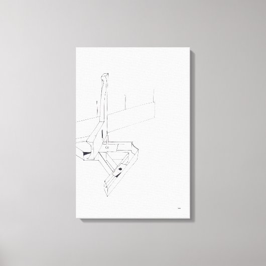 建物のゲームとモノグラムスケッチ14キャンバス キャンバスプリント (正面)