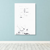 建物のゲームと文字スケッチ8 Canvas キャンバスプリント (インサイチュ (ウッドフロア))