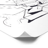 建物のゲームと文字スケッチ8 Poster ポスター (角)